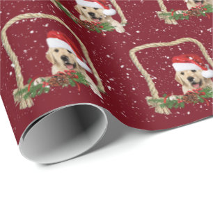 Kerstgouden rector in het lijst van touw cadeaupapier