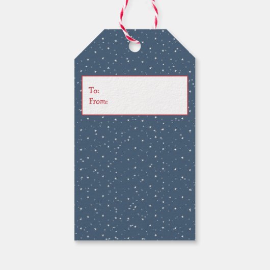 Kerstgouden rector in sneeuwvlokken, Labels Cadeaulabel (Achterkant)