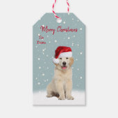 Kerstgouden rector in sneeuwvlokken, Labels Cadeaulabel (Voorkant)