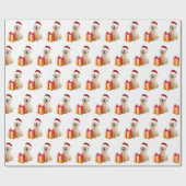 Kerstgouden rector met cadeau cadeaupapier (Vlak)