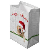 Kerstgouden rector met lipstick Kisses me Medium Cadeauzakje (Voorkant Gekanteld)