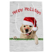 Kerstgouden rector met lipstick Kisses me Medium Cadeauzakje (Voorkant)