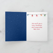 Kerstgouden rector met witte boom feestdagen kaart (Binnen)