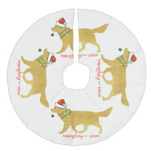 Kerstgouden rector Naughty, maar Nice Imitatie Linnen Kerstboom Kleed