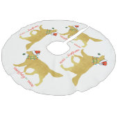 Kerstgouden rector Naughty, maar Nice Imitatie Linnen Kerstboom Kleed (Gekanteld)