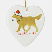 Kerstgouden rector Naughty, maar Nice Keramisch Ornament (Rechts)