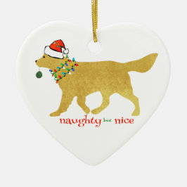 Kerstgouden rector Naughty, maar Nice Keramisch Ornament