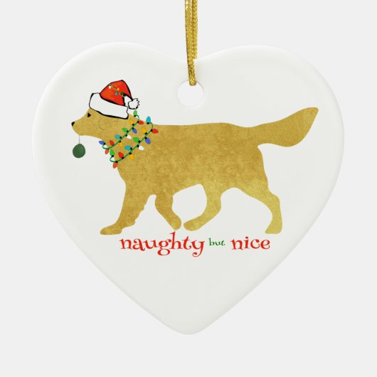 Kerstgouden rector Naughty, maar Nice Keramisch Ornament (Voorkant)