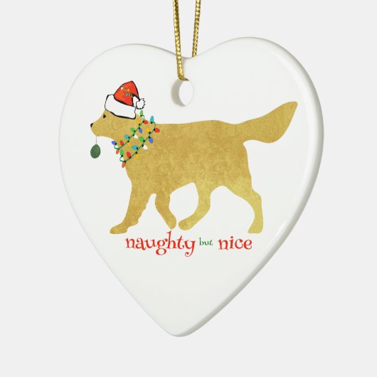Kerstgouden rector Naughty, maar Nice Keramisch Ornament (Links)