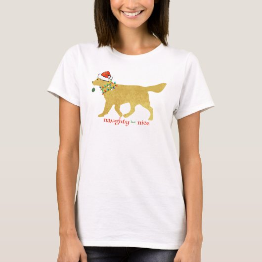 Kerstgouden rector Naughty, maar Nice T-shirt (Voorkant)