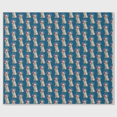 Kerstgouden rector op blauw cadeaupapier (Vlak)