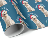 Kerstgouden rector op blauw cadeaupapier (Rol Hoek)