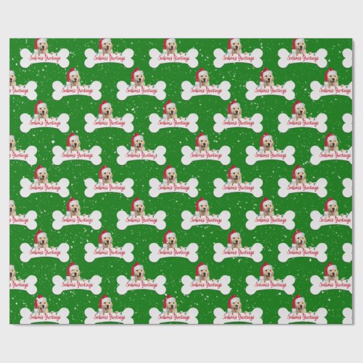 Kerstgouden rector op Bone Cadeaupapier (Vlak)