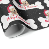 Kerstgouden rector op een hondenbont cadeaupapier (Rol Hoek)