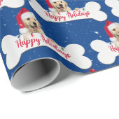 Kerstgouden rector op een hondenbont cadeaupapier (Rol Hoek)