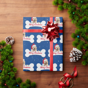 Kerstgouden rector op een hondenbont cadeaupapier