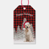 Kerstgouden rector op een schaal cadeaulabel (Voorkant)