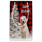 Kerstgouden rector op een schaal klein cadeauzakje (Voorkant)