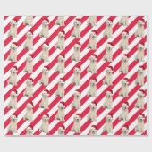 Kerstgouden rector op stapes cadeaupapier (Vlak)