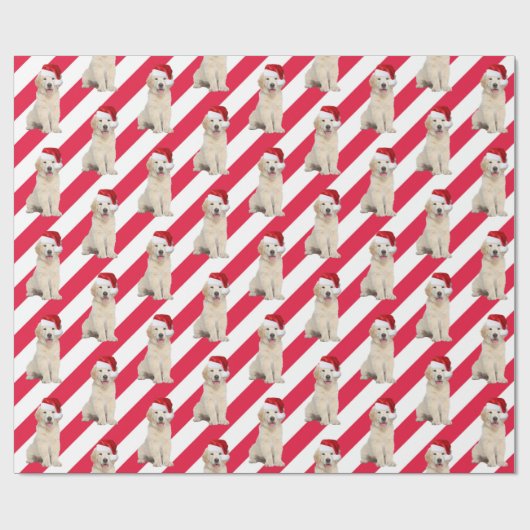 Kerstgouden rector op stapes cadeaupapier (Vlak)