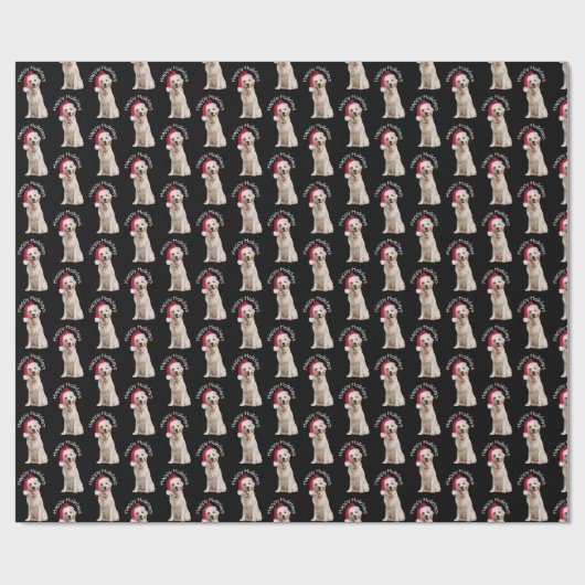 Kerstgouden rector op zwart cadeaupapier (Vlak)