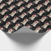 Kerstgouden rector op zwart cadeaupapier (Hoek)