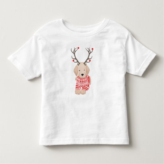 Kerstgouden rector Puppy Antlers Sweater Kinder Shirts (Voorkant)
