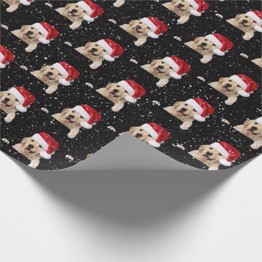 Kerstgouden recuperator in sneeuwvlokken cadeaupapier (Hoek)