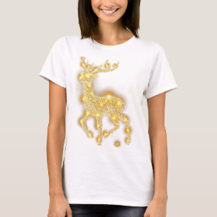Kerstgouden rendiersequentie t-shirt