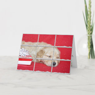 Kerstgouden repetitiefoto's in sneeuwraam feestdagen kaart