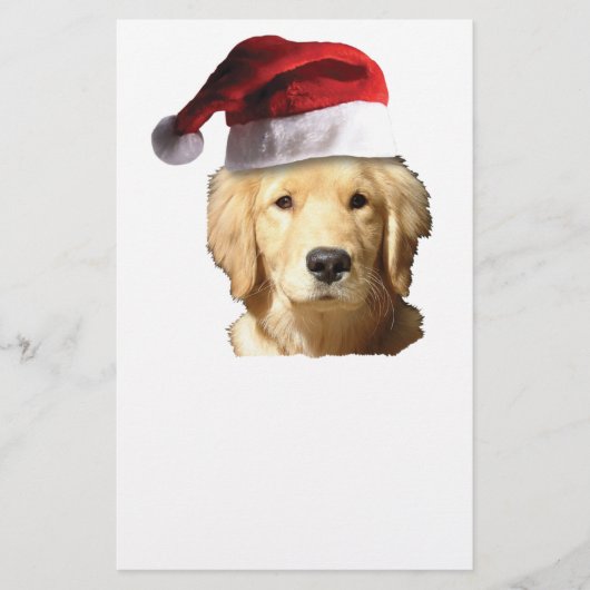 KerstGouden Retriever Briefpapier (Voorkant)