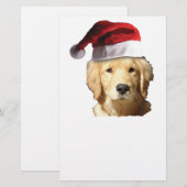 KerstGouden Retriever Briefpapier (Voorkant / Achterkant)
