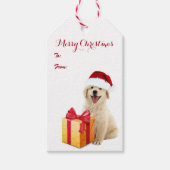 KerstGouden Retriever Cadeaulabel (Voorkant)