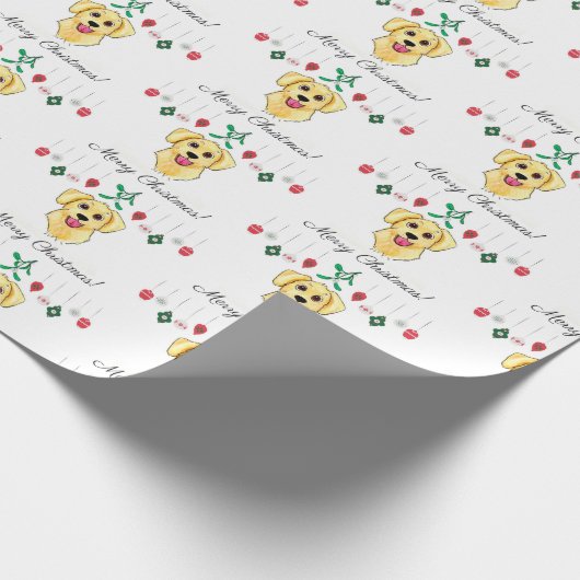 KerstGouden Retriever Cadeaupapier (Hoek)