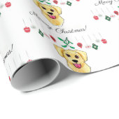 KerstGouden Retriever Cadeaupapier (Rol Hoek)