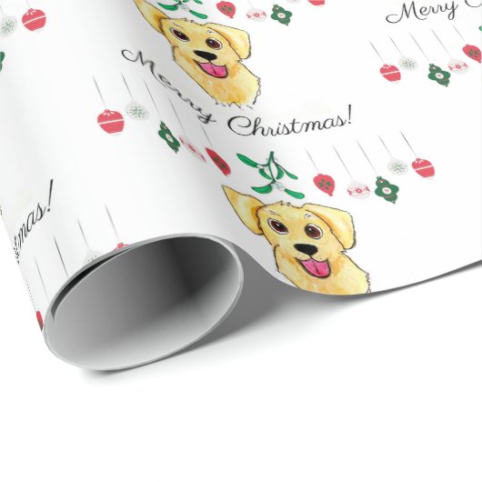 KerstGouden Retriever Cadeaupapier (Rol Hoek)