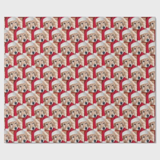 KerstGouden Retriever Cadeaupapier (Vlak)