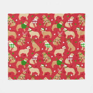 KerstGouden Retriever Fleece Deken