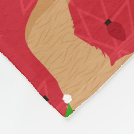 KerstGouden Retriever Fleece Deken (Hoek)