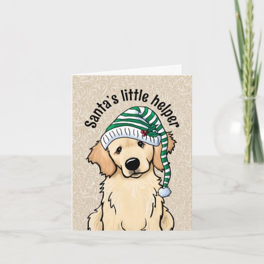 KerstGouden Retriever Kaart (Voorkant)
