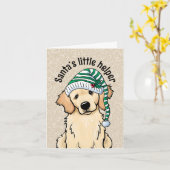 KerstGouden Retriever Kaart (Gele Bloem)