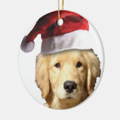 KerstGouden Retriever Keramisch Ornament (Links)