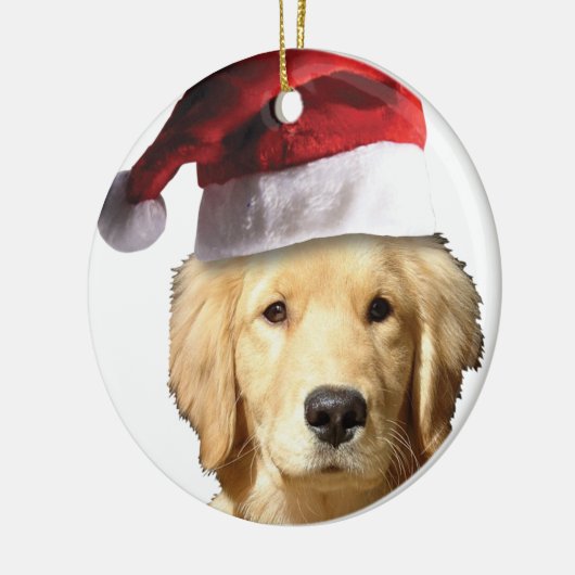 KerstGouden Retriever Keramisch Ornament (Links)