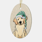 KerstGouden Retriever Keramisch Ornament (Links)