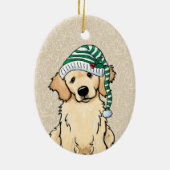 KerstGouden Retriever Keramisch Ornament (Achterkant)