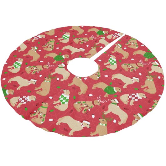 KerstGouden Retriever  Kerstboom Rok (Gekanteld)