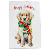KerstGouden Retriever Medium Cadeauzakje (Voorkant)