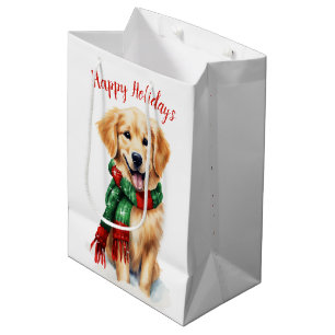 KerstGouden Retriever Medium Cadeauzakje