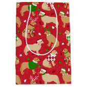 KerstGouden Retriever  Medium Cadeauzakje (Voorkant)
