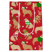 KerstGouden Retriever  Medium Cadeauzakje (Achterkant)
